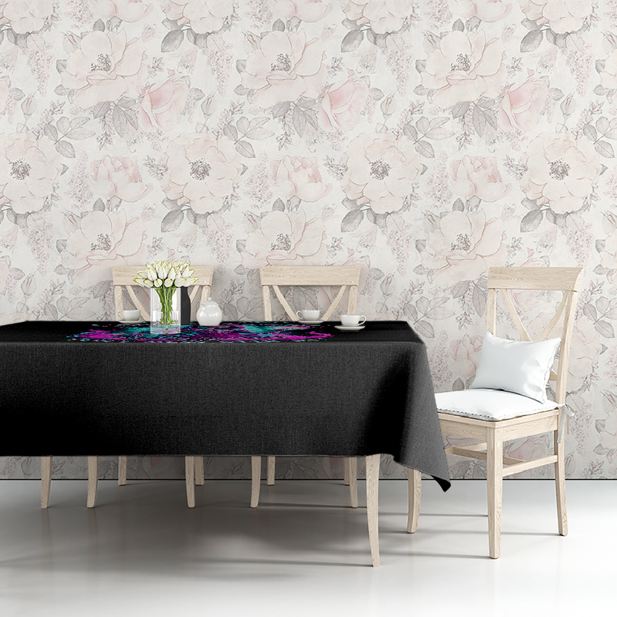 Flame Witch Skull Tablecloth I'm An Odd Combination Of Sweet And Don't Mess With Me - Wonder Print Shop