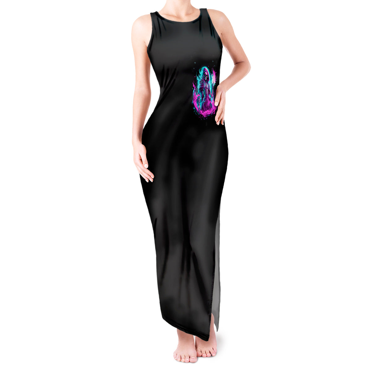 Flame Witch Skull Tank Maxi Dress I'm An Odd Combination Of Sweet And Don't Mess With Me - Wonder Print Shop