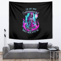 Flame Witch Skull Tapestry I'm An Odd Combination Of Sweet And Don't Mess With Me - Wonder Print Shop