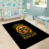 Sunflower Skull Area Rug She Is Sunshine Mixed With A Little Hurricance - Wonder Print Shop