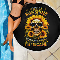 Sunflower Skull Beach Blanket She Is Sunshine Mixed With A Little Hurricance - Wonder Print Shop