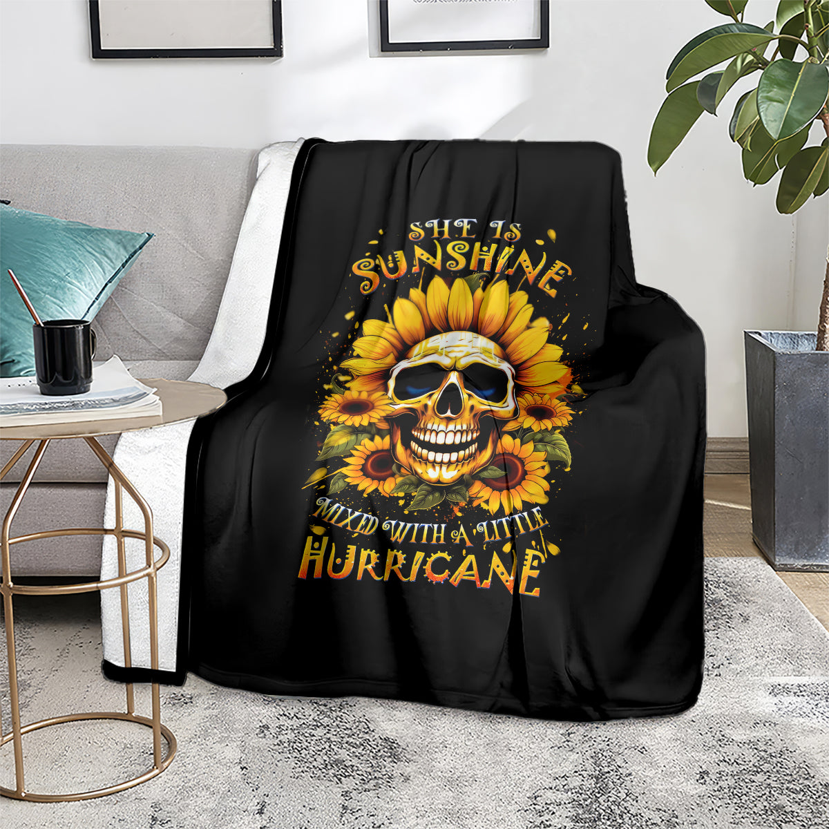 sunflower-skull-blanket-she-is-sunshine-mixed-with-a-little-hurricance
