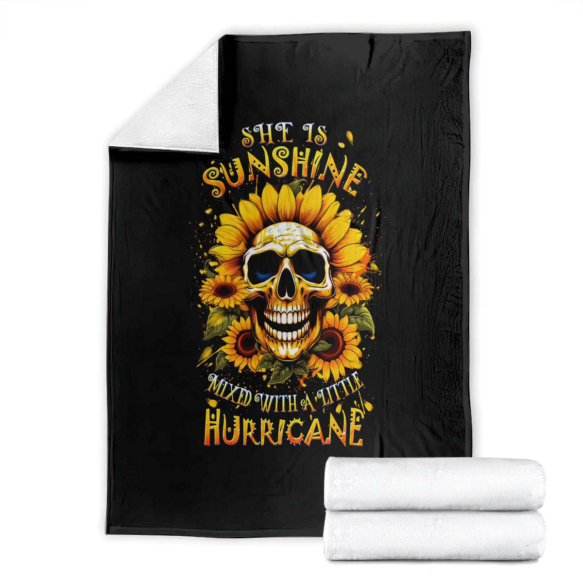 sunflower-skull-blanket-she-is-sunshine-mixed-with-a-little-hurricance