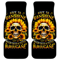 Sunflower Skull Car Mats She Is Sunshine Mixed With A Little Hurricance - Wonder Print Shop