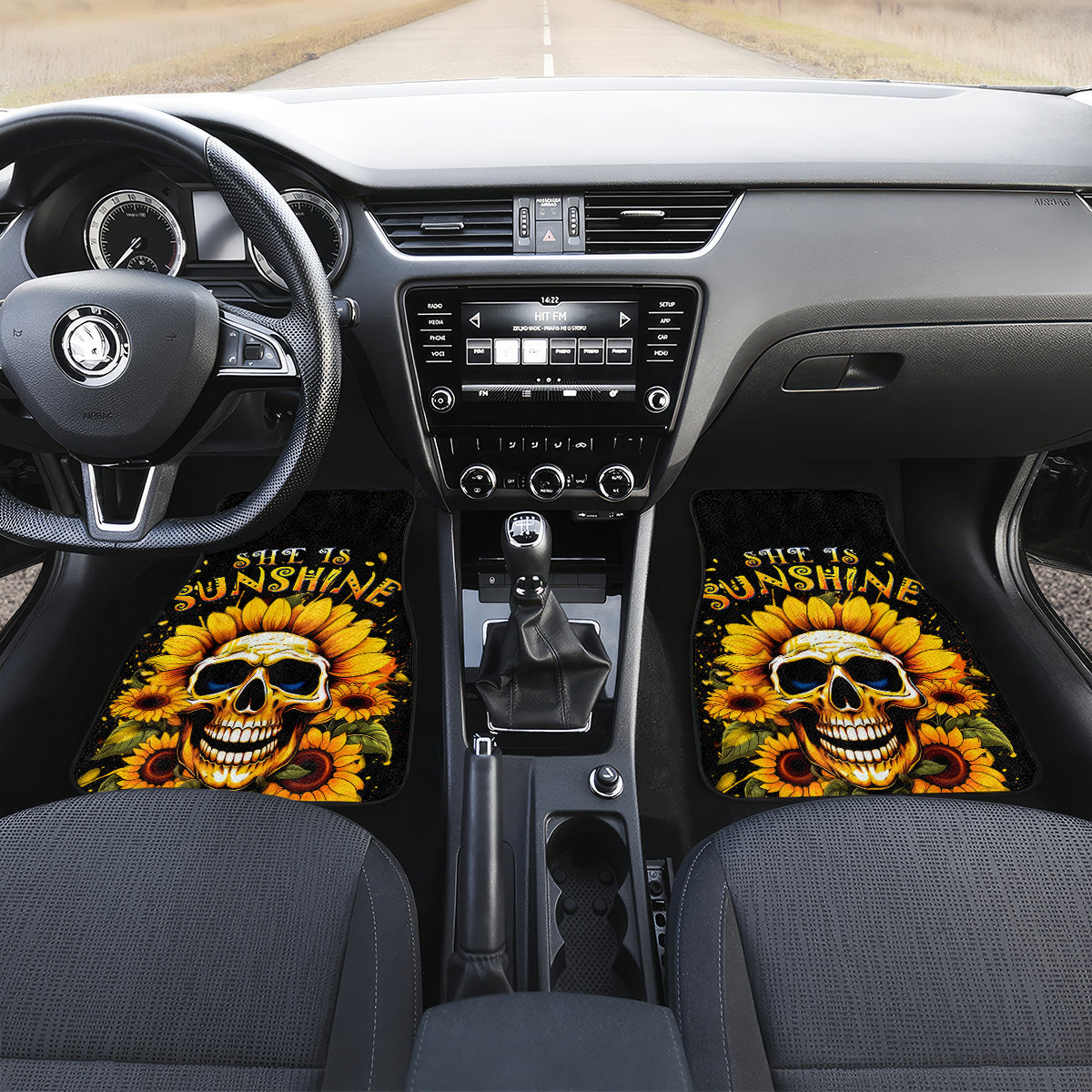 Sunflower Skull Car Mats She Is Sunshine Mixed With A Little Hurricance - Wonder Print Shop