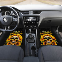 Sunflower Skull Car Mats She Is Sunshine Mixed With A Little Hurricance - Wonder Print Shop