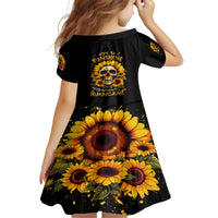 Sunflower Skull Family Matching Puletasi Dress and Hawaiian Shirt She Is Sunshine Mixed With A Little Hurricance - Wonder Print Shop