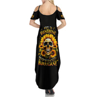 Sunflower Skull Family Matching Summer Maxi Dress and Hawaiian Shirt She Is Sunshine Mixed With A Little Hurricance - Wonder Print Shop