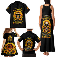 Sunflower Skull Family Matching Tank Maxi Dress and Hawaiian Shirt She Is Sunshine Mixed With A Little Hurricance - Wonder Print Shop