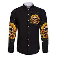 Sunflower Skull Family Matching Tank Maxi Dress and Hawaiian Shirt She Is Sunshine Mixed With A Little Hurricance - Wonder Print Shop