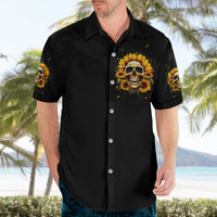 Sunflower Skull Hawaiian Shirt She Is Sunshine Mixed With A Little Hurricance - Wonder Print Shop