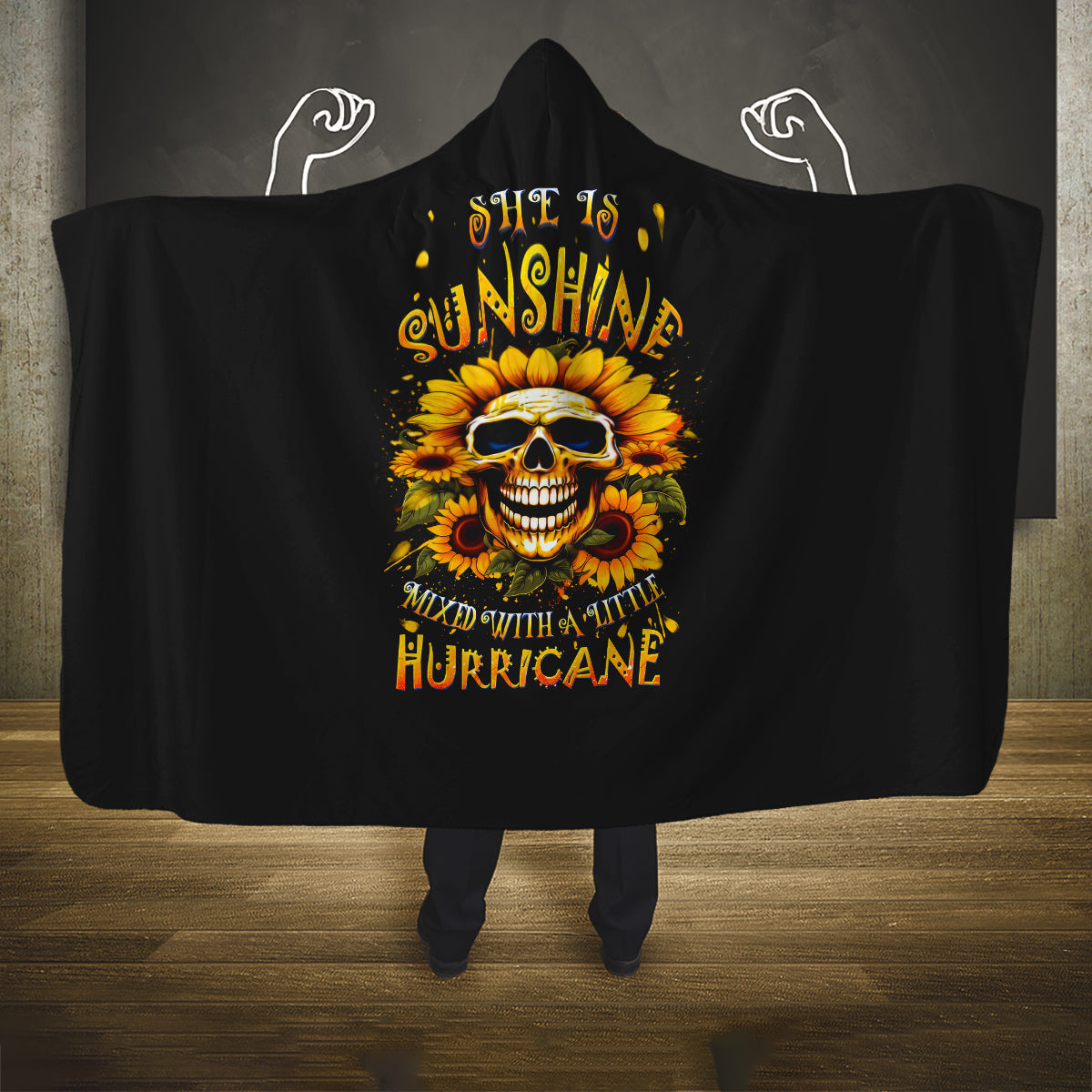 sunflower-skull-hooded-blanket-she-is-sunshine-mixed-with-a-little-hurricance