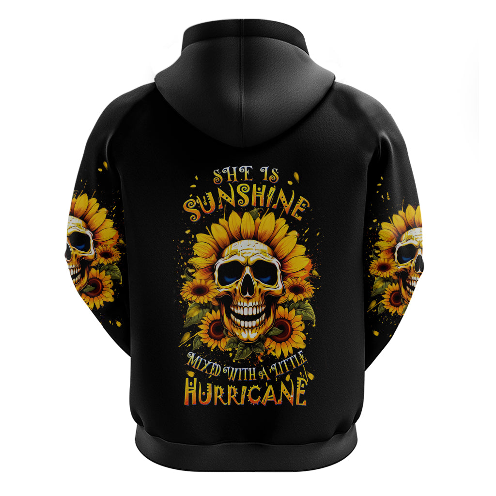 Sunflower Skull Hoodie She Is Sunshine Mixed With A Little Hurricance - Wonder Print Shop