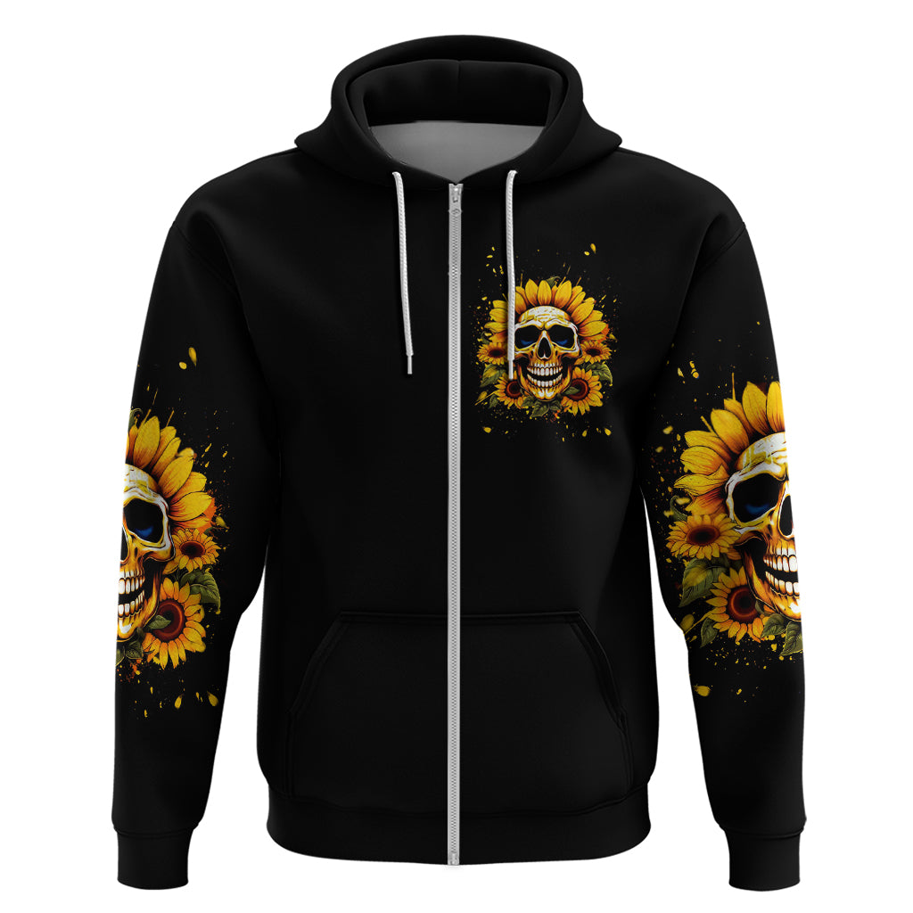 Sunflower Skull Hoodie She Is Sunshine Mixed With A Little Hurricance - Wonder Print Shop
