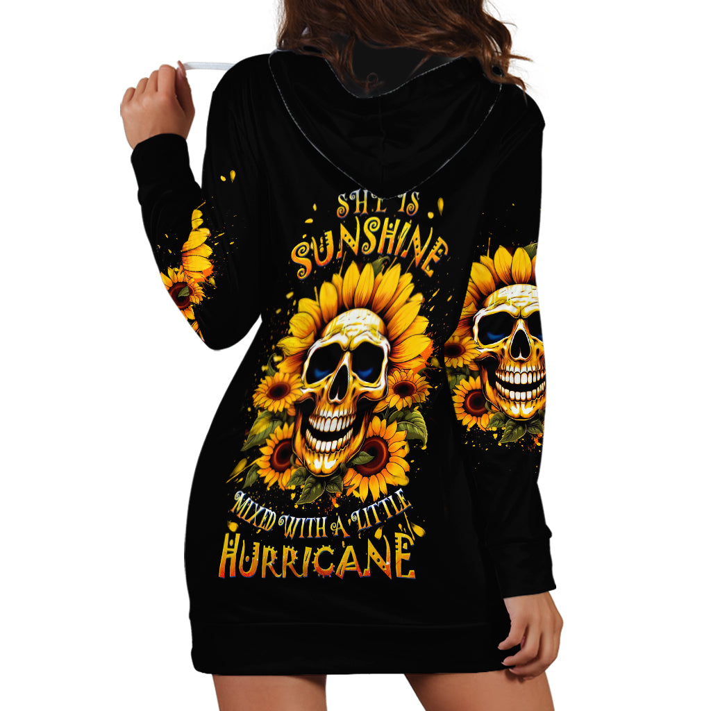Sunflower Skull Hoodie Dress She Is Sunshine Mixed With A Little Hurricance - Wonder Print Shop