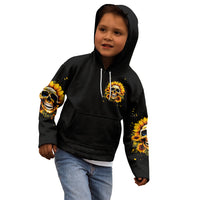 Sunflower Skull Kid Hoodie She Is Sunshine Mixed With A Little Hurricance - Wonder Print Shop