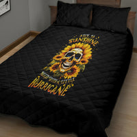 Sunflower Skull Quilt Bed Set She Is Sunshine Mixed With A Little Hurricance - Wonder Print Shop