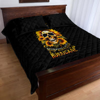 Sunflower Skull Quilt Bed Set She Is Sunshine Mixed With A Little Hurricance - Wonder Print Shop