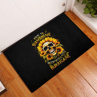 Sunflower Skull Rubber Doormat She Is Sunshine Mixed With A Little Hurricance - Wonder Print Shop