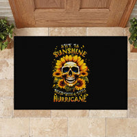 Sunflower Skull Rubber Doormat She Is Sunshine Mixed With A Little Hurricance - Wonder Print Shop
