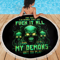 Thnder Skull Beach Blanket One Day I Gonna Just Say F It All - Wonder Print Shop