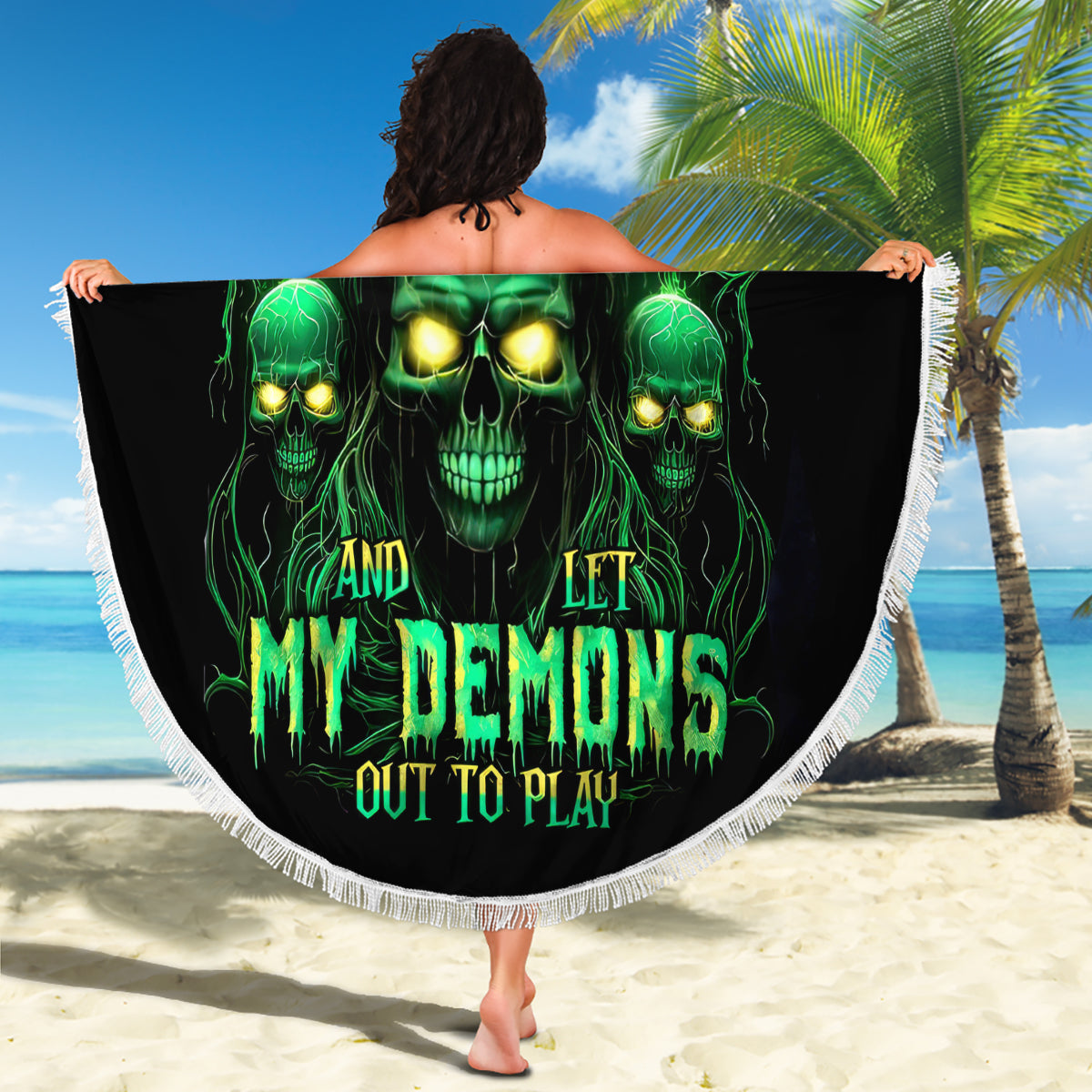 Thnder Skull Beach Blanket One Day I Gonna Just Say F It All - Wonder Print Shop