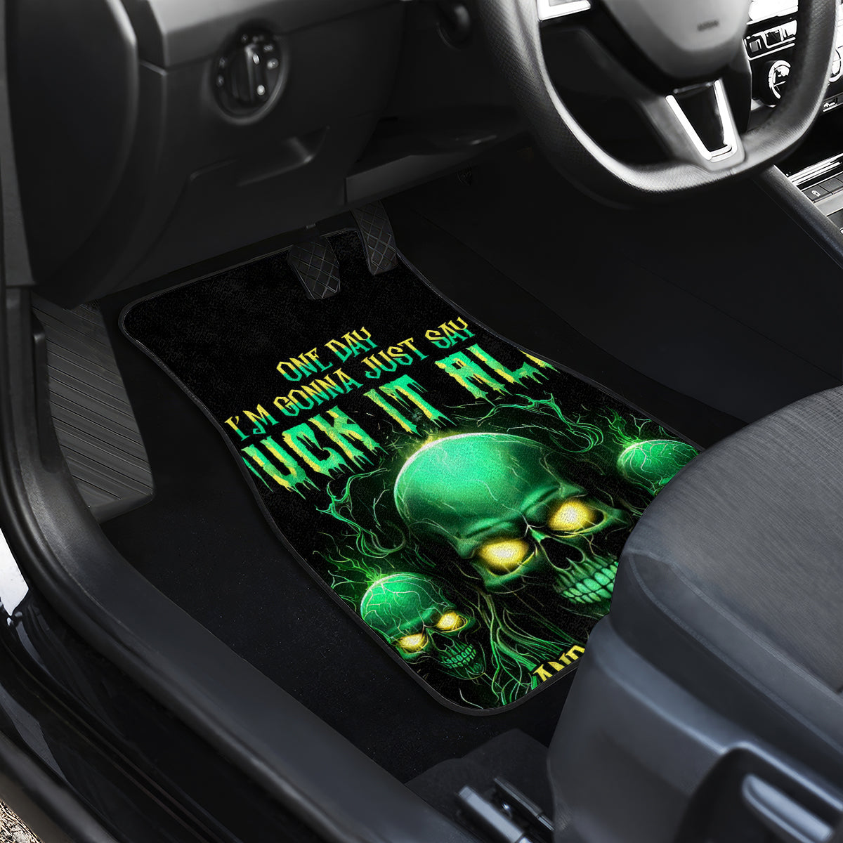 Thnder Skull Car Mats One Day I Gonna Just Say F It All - Wonder Print Shop
