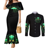 Thnder Skull Couples Matching Mermaid Dress and Long Sleeve Button Shirt One Day I Gonna Just Say F It All DT01