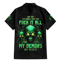 Thnder Skull Family Matching Mermaid Dress and Hawaiian Shirt One Day I Gonna Just Say F It All - Wonder Print Shop