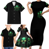 Thnder Skull Family Matching Short Sleeve Bodycon Dress and Hawaiian Shirt One Day I Gonna Just Say F It All - Wonder Print Shop