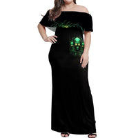 Thnder Skull Off Shoulder Maxi Dress One Day I Gonna Just Say F It All - Wonder Print Shop