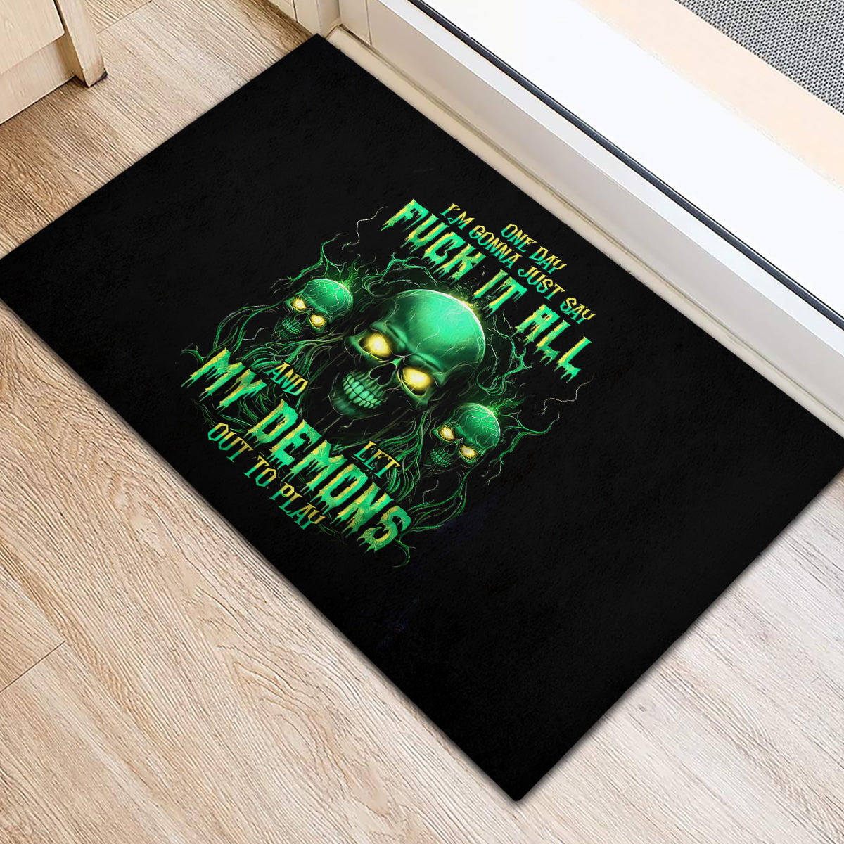 Thnder Skull Rubber Doormat One Day I Gonna Just Say F It All - Wonder Print Shop