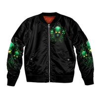 Thnder Skull Sleeve Zip Bomber Jacket One Day I Gonna Just Say F It All - Wonder Print Shop