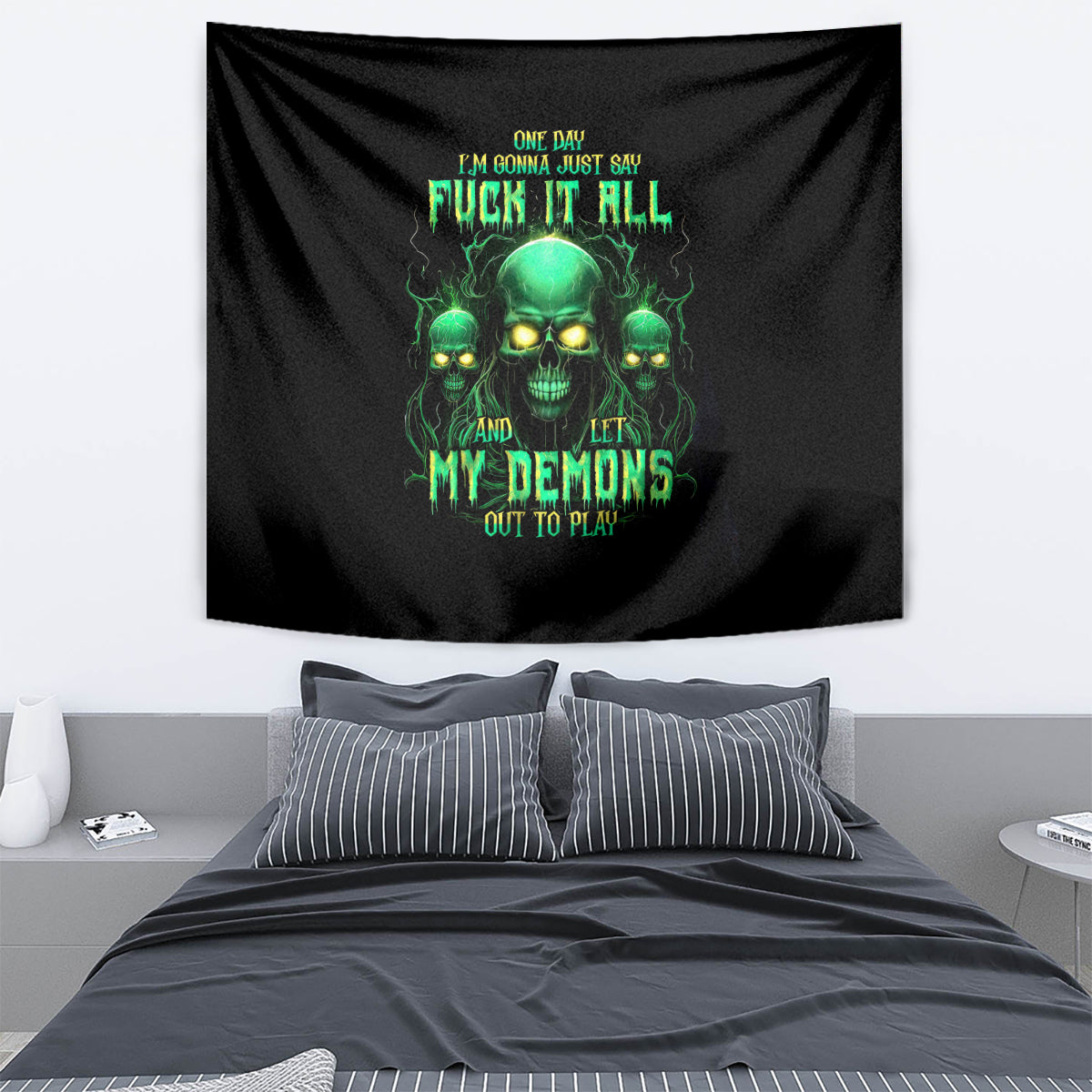 Thnder Skull Tapestry One Day I Gonna Just Say F It All - Wonder Print Shop