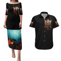 Couple Skull Couples Matching Puletasi Dress and Hawaiian Shirt From Our First Kiss Till Our Last Breath - Wonder Print Shop