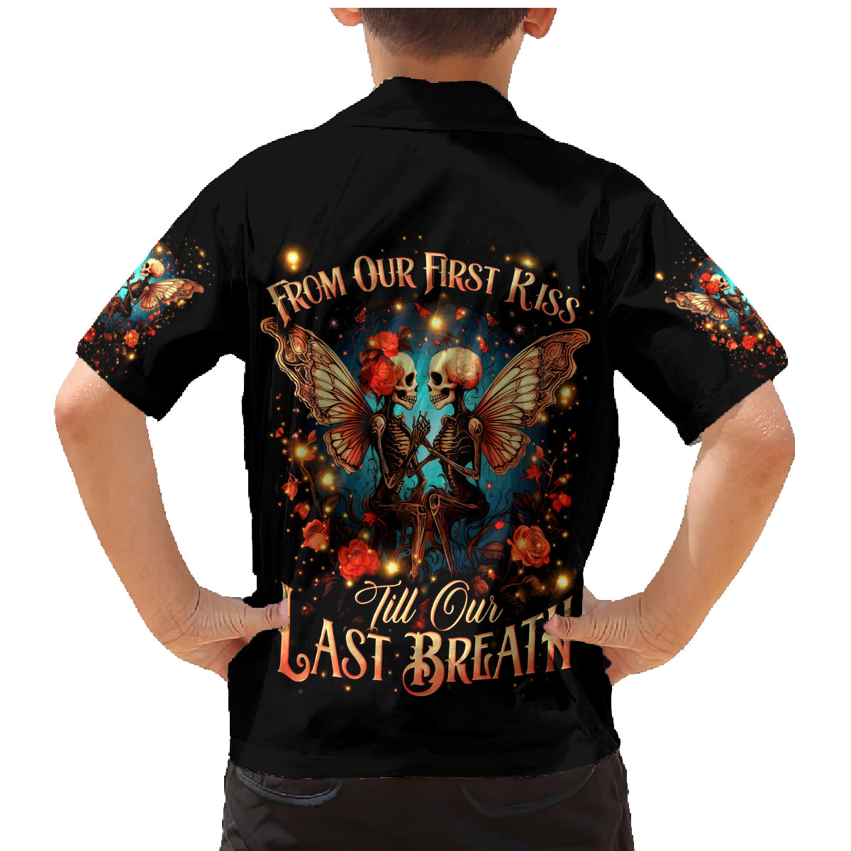 Couple Skull Family Matching Mermaid Dress and Hawaiian Shirt From Our First Kiss Till Our Last Breath - Wonder Print Shop