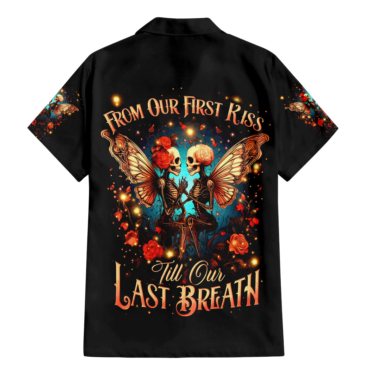 Couple Skull Family Matching Mermaid Dress and Hawaiian Shirt From Our First Kiss Till Our Last Breath - Wonder Print Shop