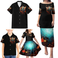 Couple Skull Family Matching Puletasi Dress and Hawaiian Shirt From Our First Kiss Till Our Last Breath - Wonder Print Shop