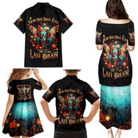 Couple Skull Family Matching Puletasi Dress and Hawaiian Shirt From Our First Kiss Till Our Last Breath - Wonder Print Shop