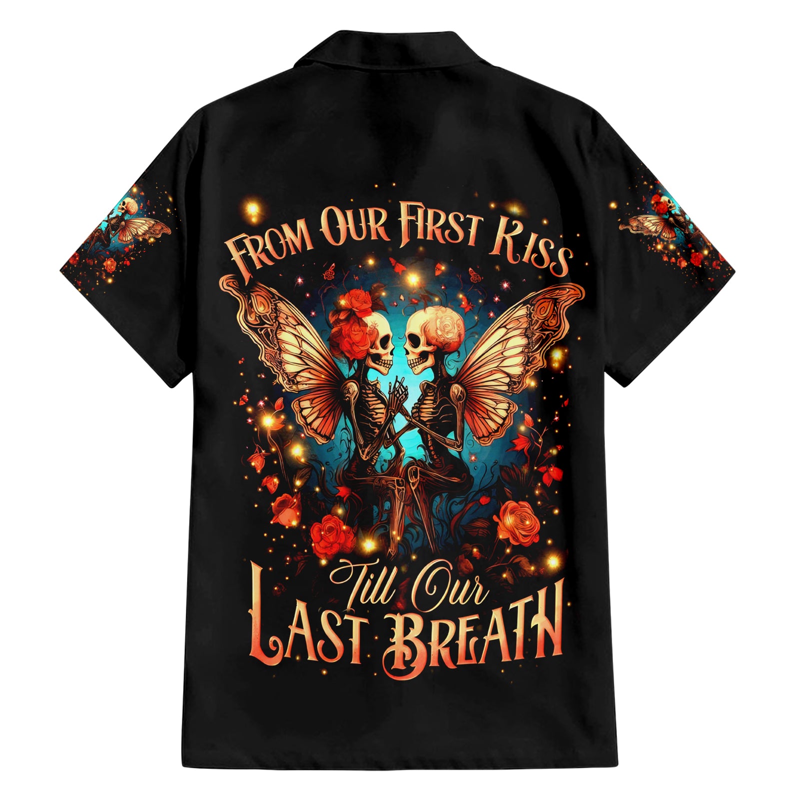 Couple Skull Hawaiian Shirt From Our First Kiss Till Our Last Breath - Wonder Print Shop