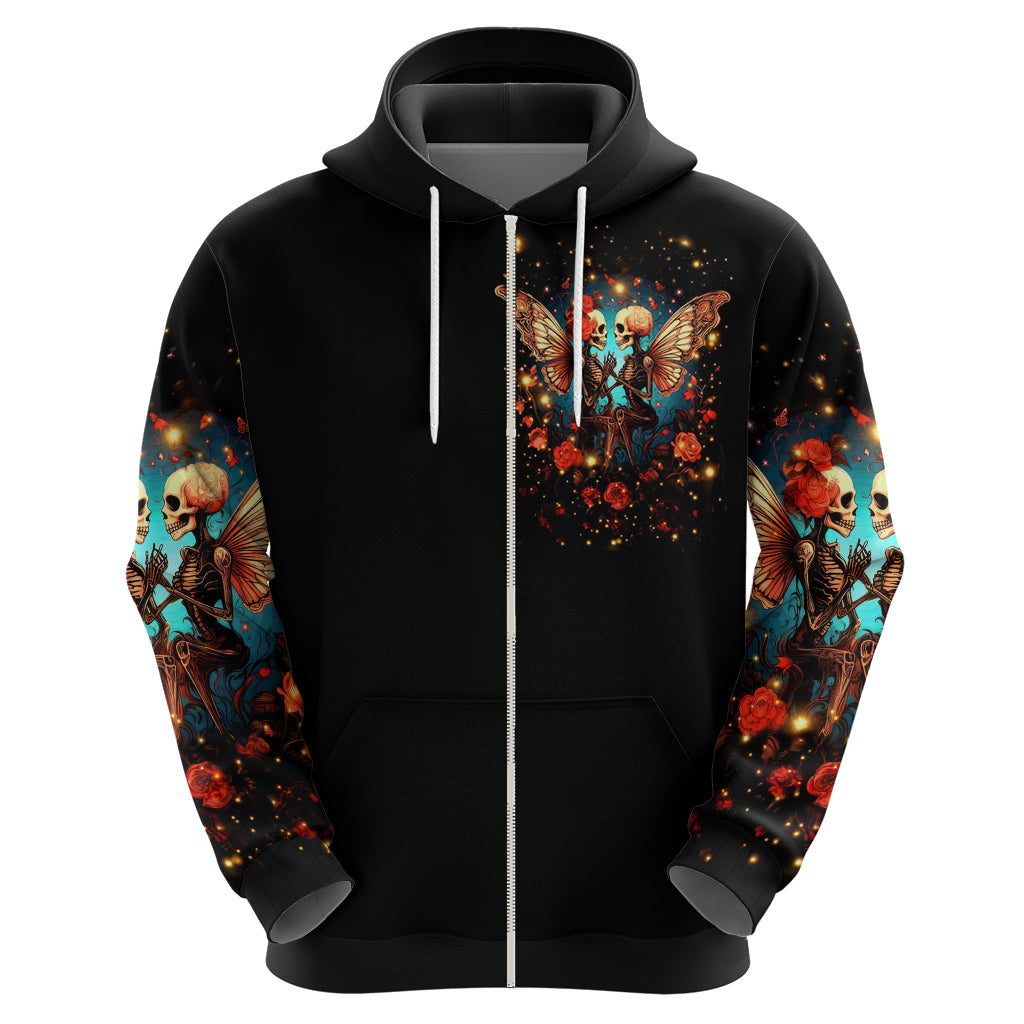 Couple Skull Hoodie From Our First Kiss Till Our Last Breath - Wonder Print Shop