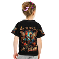 Couple Skull Kid T Shirt From Our First Kiss Till Our Last Breath - Wonder Print Shop
