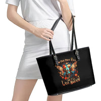 Couple Skull Leather Tote Bag From Our First Kiss Till Our Last Breath - Wonder Print Shop