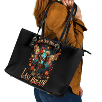 Couple Skull Leather Tote Bag From Our First Kiss Till Our Last Breath - Wonder Print Shop