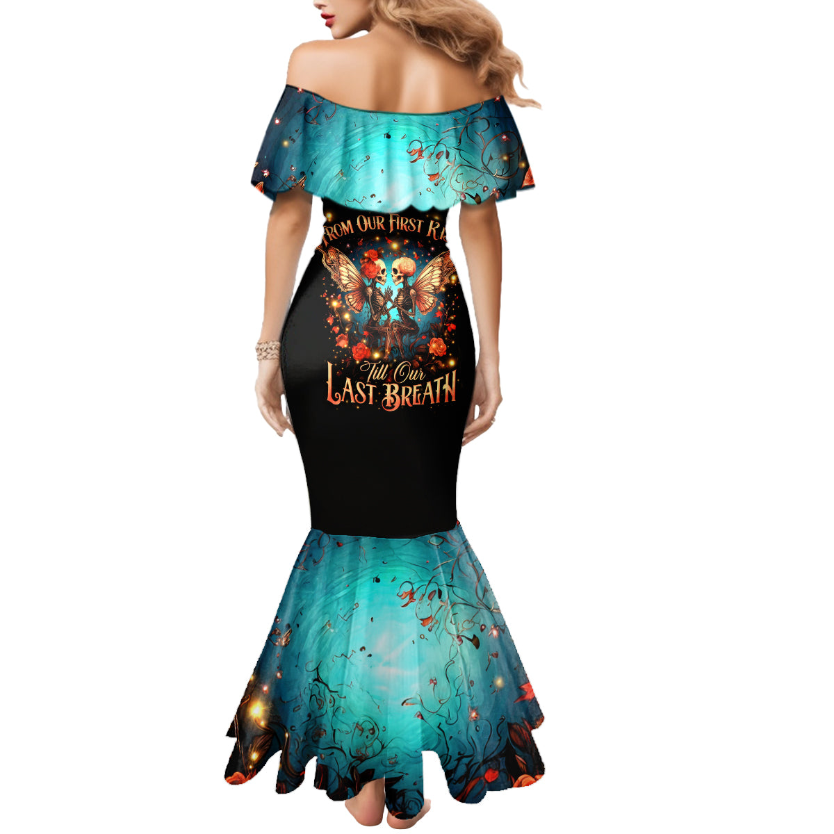 Couple Skull Mermaid Dress From Our First Kiss Till Our Last Breath - Wonder Print Shop