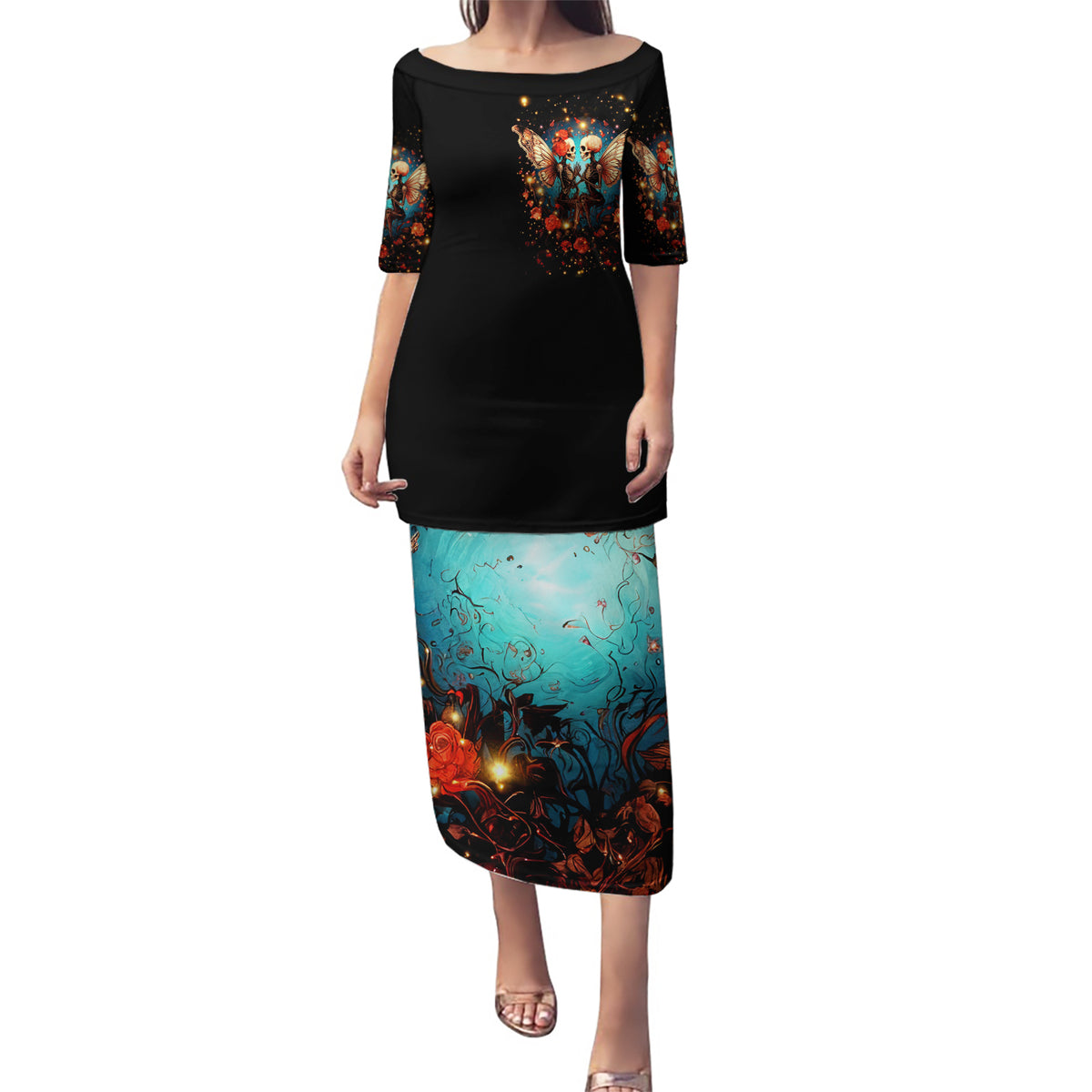 Couple Skull Puletasi From Our First Kiss Till Our Last Breath - Wonder Print Shop