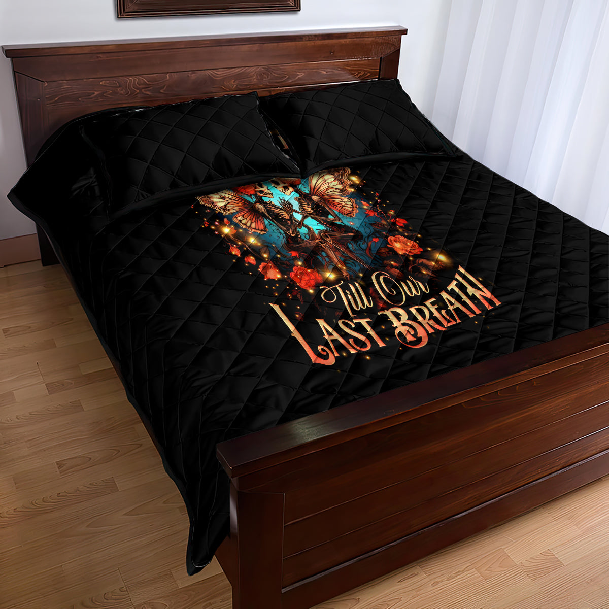 Couple Skull Quilt Bed Set From Our First Kiss Till Our Last Breath - Wonder Print Shop