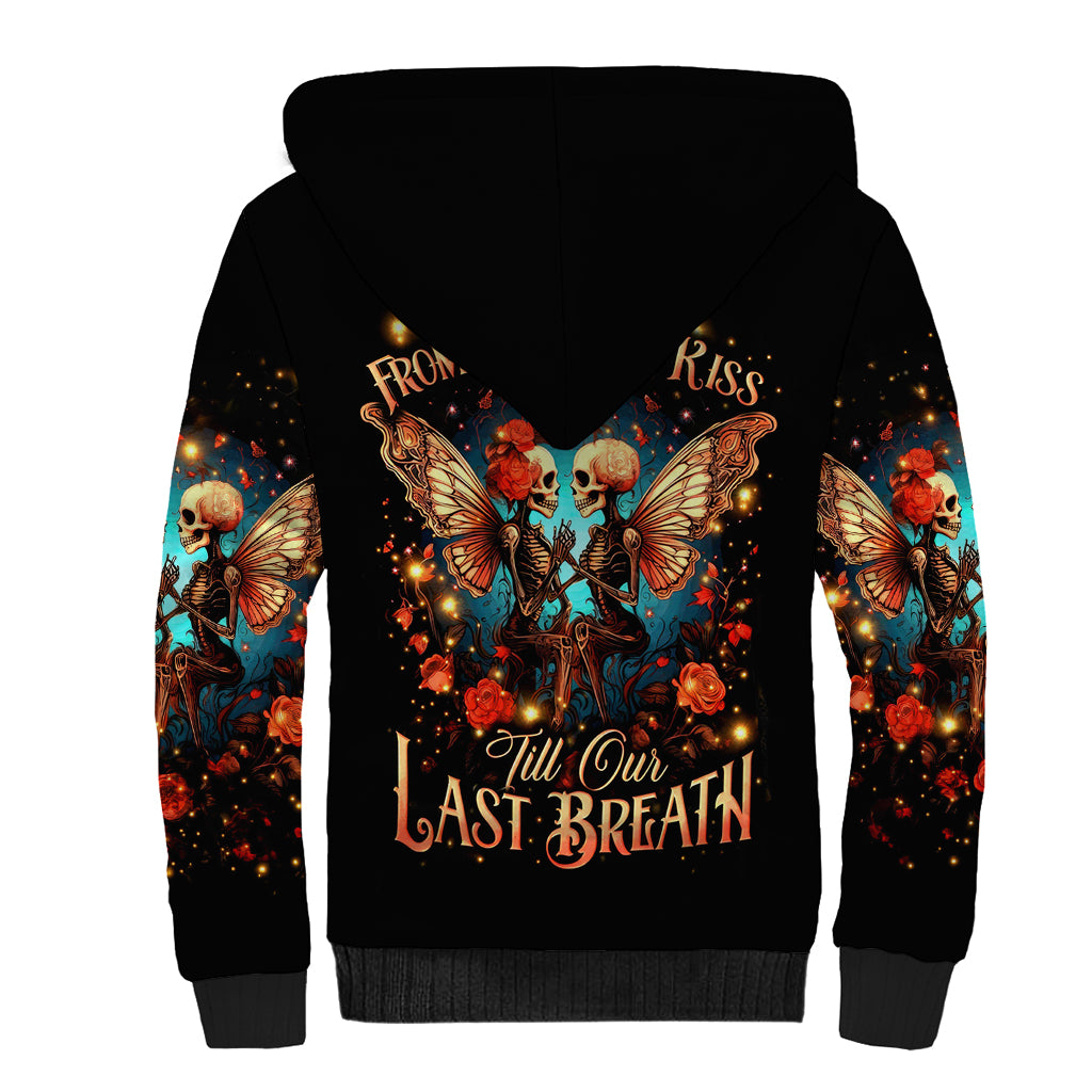 Couple Skull Sherpa Hoodie From Our First Kiss Till Our Last Breath - Wonder Print Shop