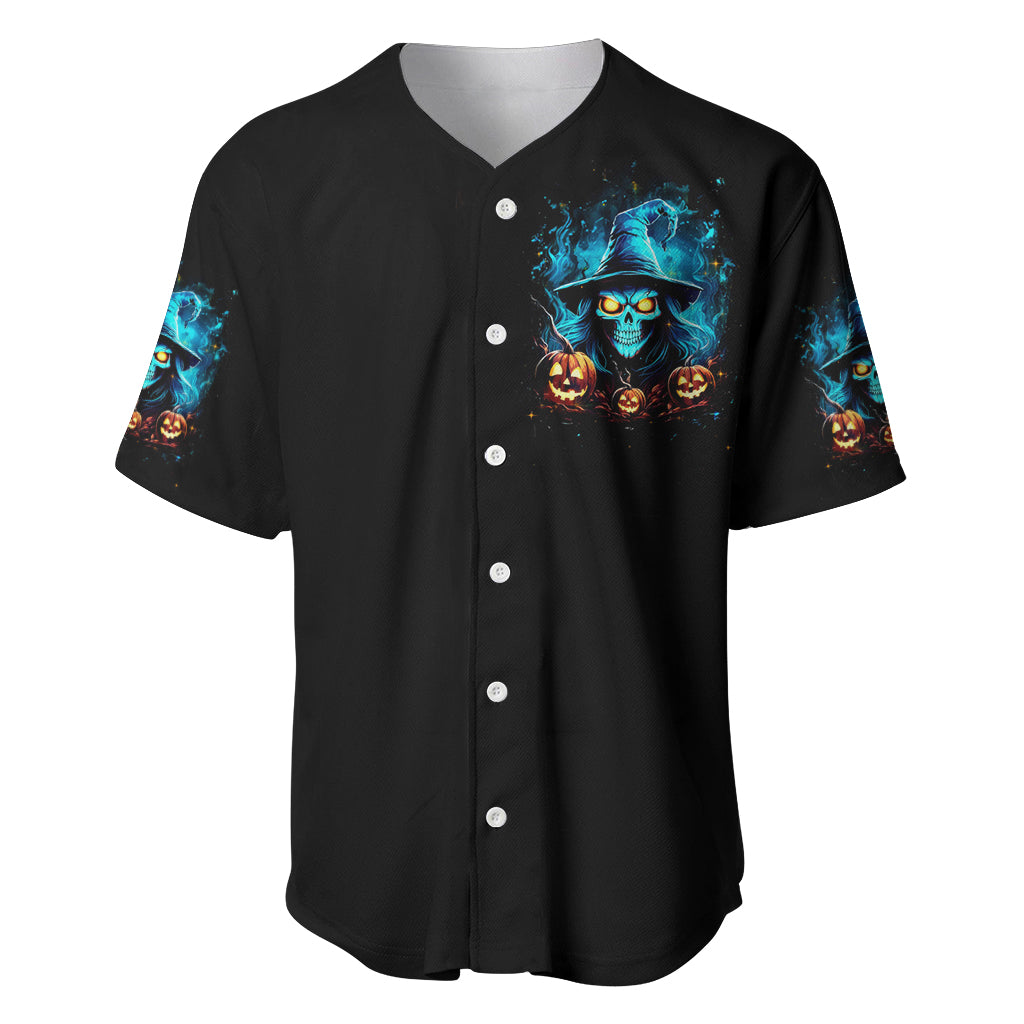 Witch Skull Halloween Baseball Jersey I Didn't Becom A Witch - Wonder Print Shop