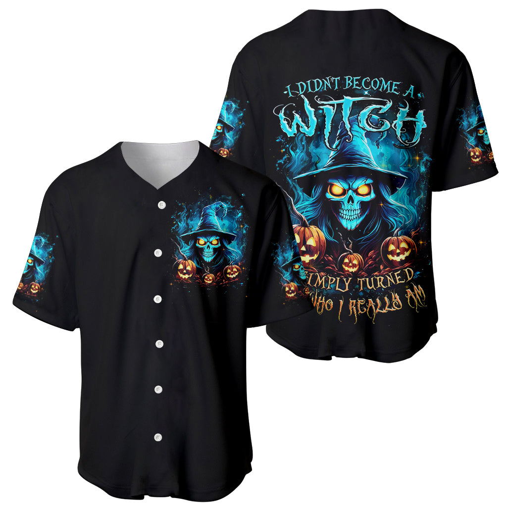 Witch Skull Halloween Baseball Jersey I Didn't Becom A Witch - Wonder Print Shop